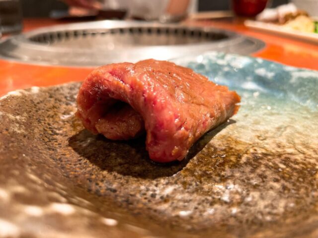 焼かれたお肉のツチノコ